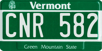VT license plate CNR582