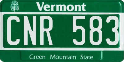 VT license plate CNR583