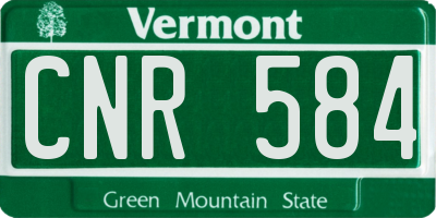 VT license plate CNR584