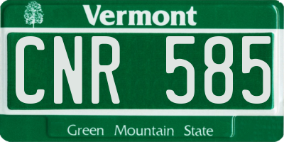 VT license plate CNR585