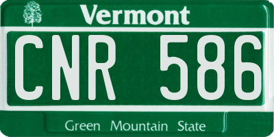 VT license plate CNR586