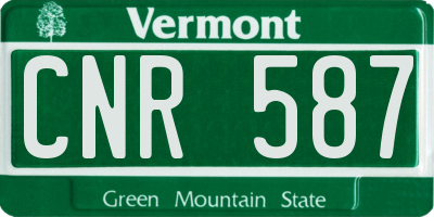 VT license plate CNR587