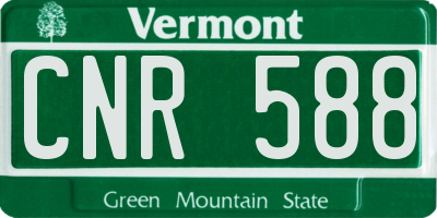 VT license plate CNR588