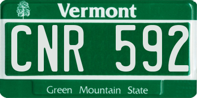 VT license plate CNR592