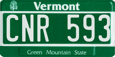 VT license plate CNR593
