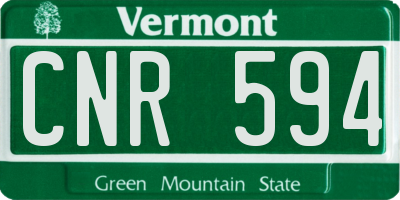 VT license plate CNR594