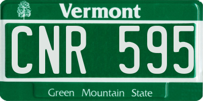 VT license plate CNR595