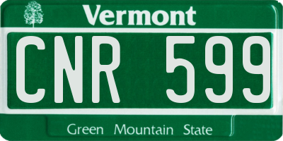 VT license plate CNR599