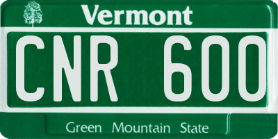 VT license plate CNR600