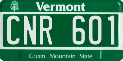 VT license plate CNR601
