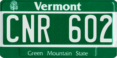 VT license plate CNR602
