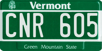 VT license plate CNR605