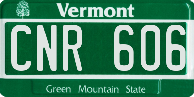 VT license plate CNR606