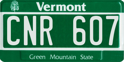 VT license plate CNR607