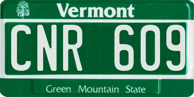 VT license plate CNR609
