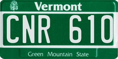 VT license plate CNR610