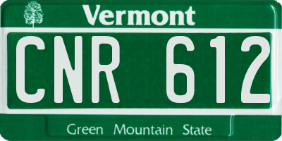 VT license plate CNR612