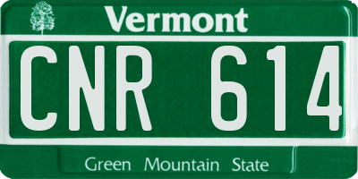VT license plate CNR614