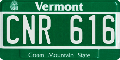 VT license plate CNR616