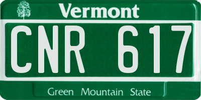 VT license plate CNR617