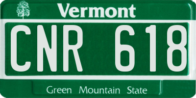 VT license plate CNR618
