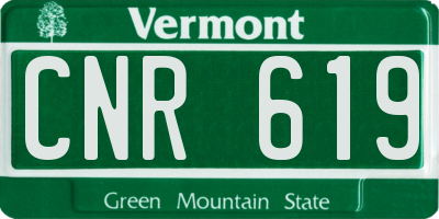 VT license plate CNR619
