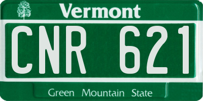 VT license plate CNR621