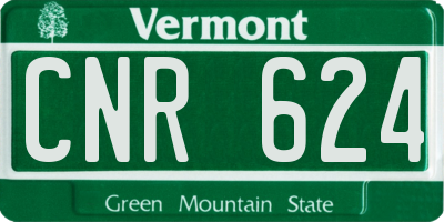 VT license plate CNR624