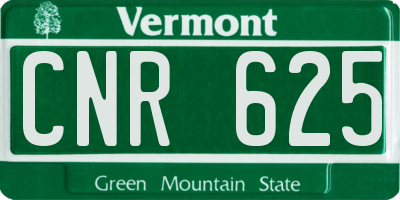 VT license plate CNR625