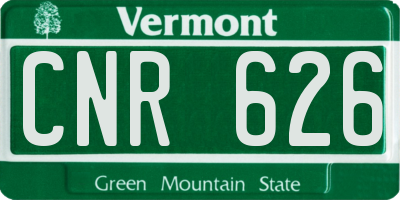 VT license plate CNR626