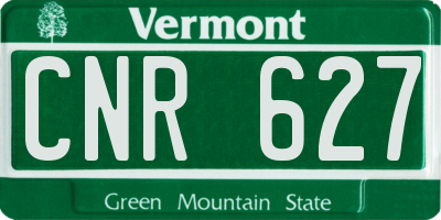 VT license plate CNR627