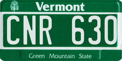 VT license plate CNR630