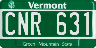 VT license plate CNR631