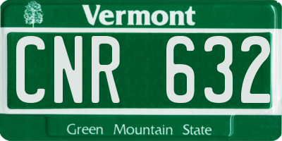 VT license plate CNR632