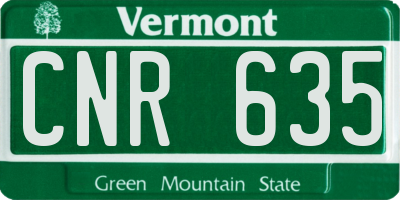 VT license plate CNR635