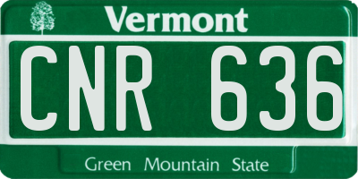 VT license plate CNR636