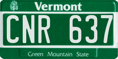 VT license plate CNR637
