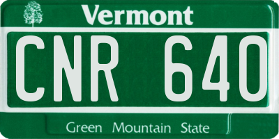 VT license plate CNR640