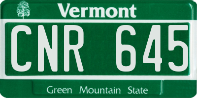 VT license plate CNR645
