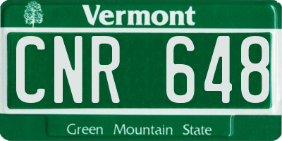 VT license plate CNR648