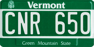 VT license plate CNR650