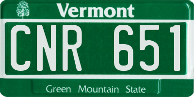 VT license plate CNR651