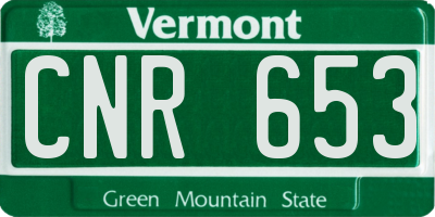VT license plate CNR653