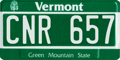 VT license plate CNR657