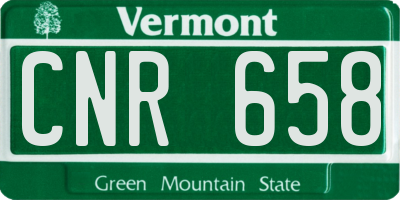VT license plate CNR658