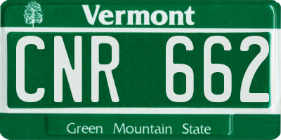 VT license plate CNR662