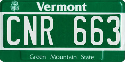 VT license plate CNR663