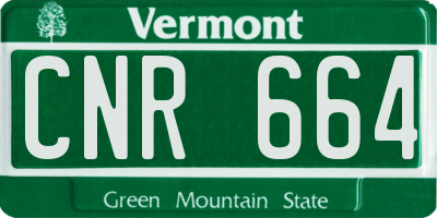 VT license plate CNR664