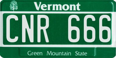 VT license plate CNR666