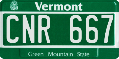 VT license plate CNR667